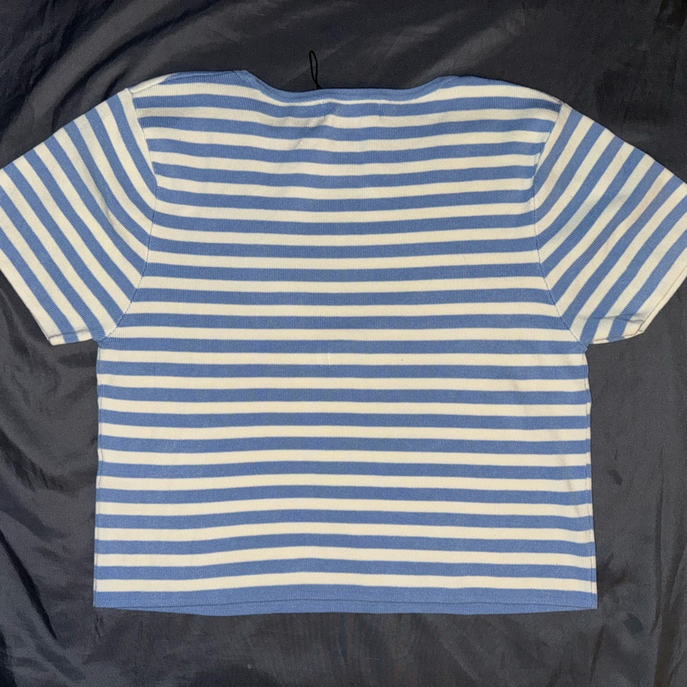 Primark Blue and White Striped Crop Top